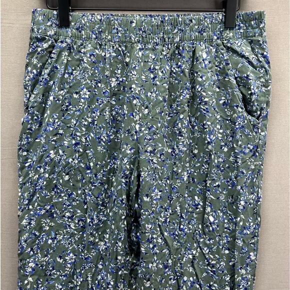 Jessica Simpson Womens Green Pants Floral Elastic Waist - Picture 1 of 4